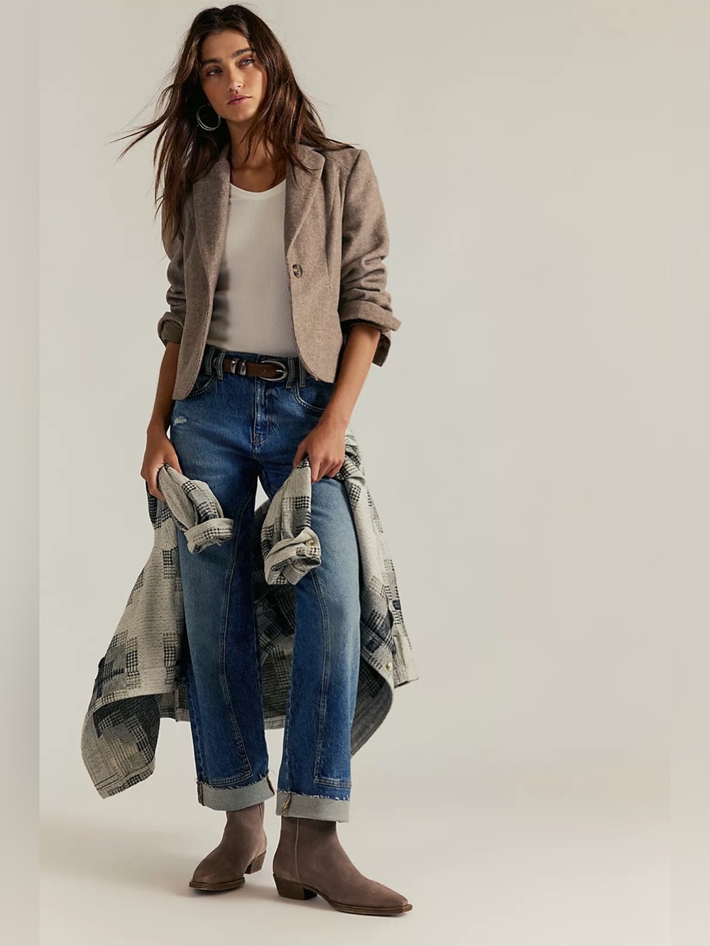 NWT FREE PEOPLE WE THE FREE Risk Taker High-Rise Jeans In Be Hold MSRP $128